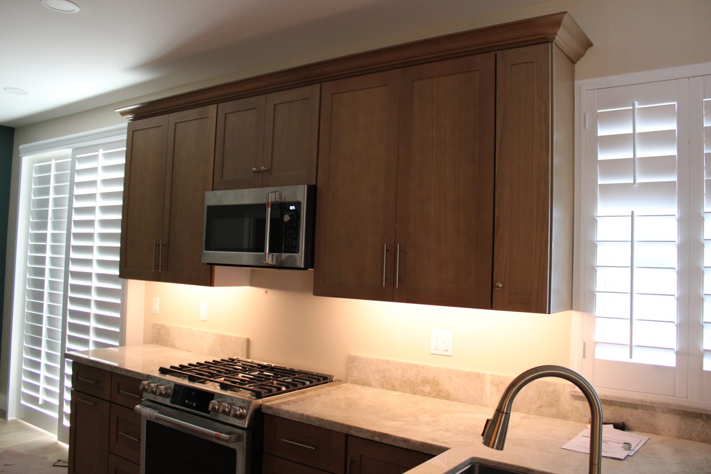 Under-cabinet LED kitchen lighting installation