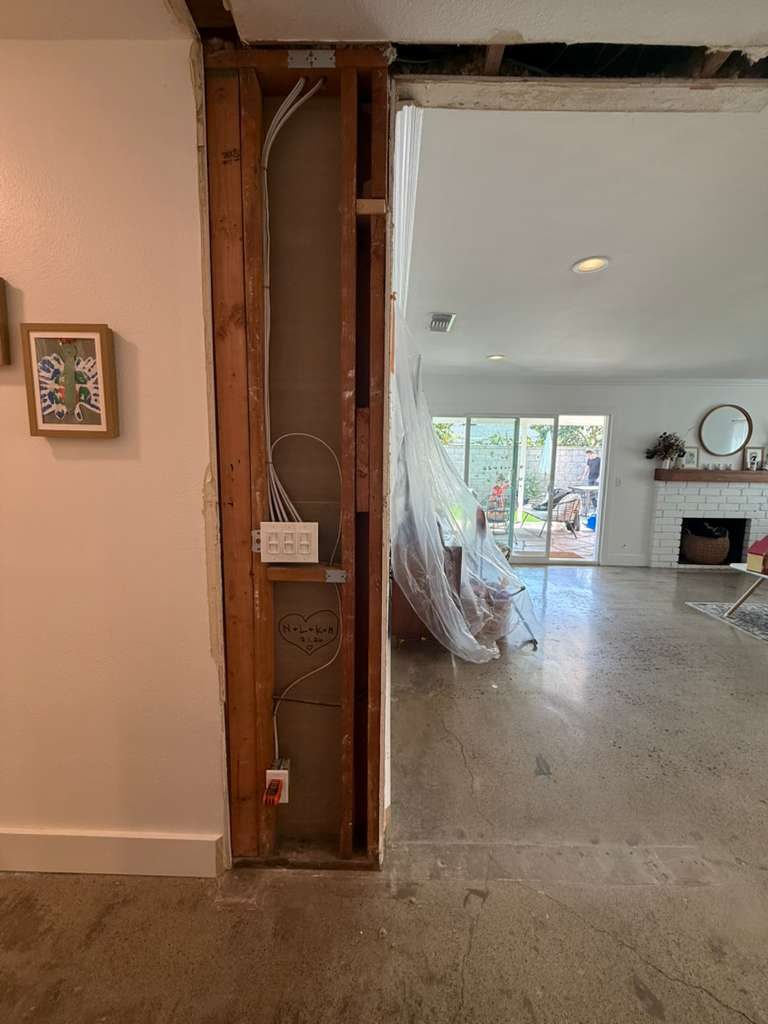 Home rewiring, in-wall electrical wiring and switch box rough-in